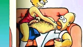 Eine Auswahl von Porno-Zeichnungen mit den Figuren des Cartoons "The Simpsons"